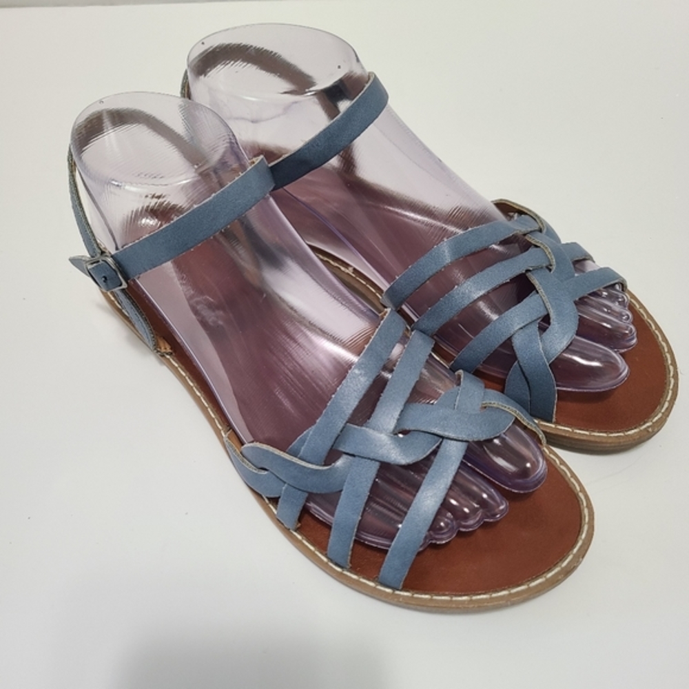 American Eagle Blue‎ Strap Flat Sandals 7.5